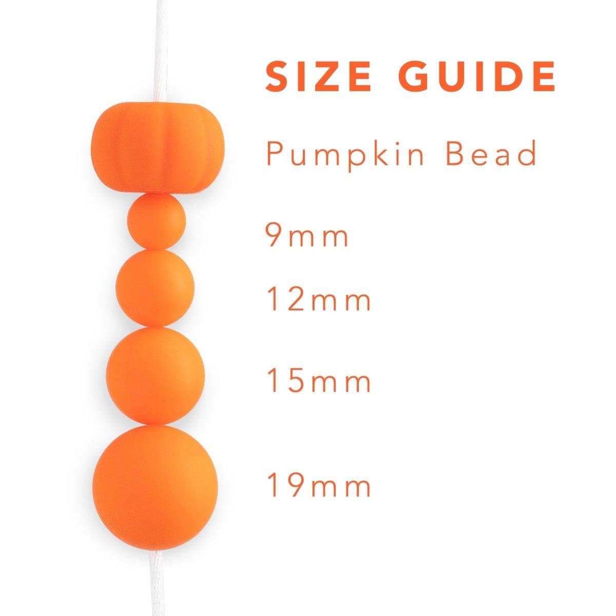 Silicone Focal Beads Pumpkins White from Cara & Co Craft Supply