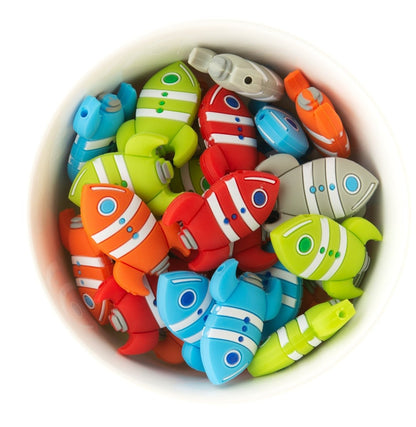 Silicone Focal Beads Rockets Light Grey from Cara & Co Craft Supply