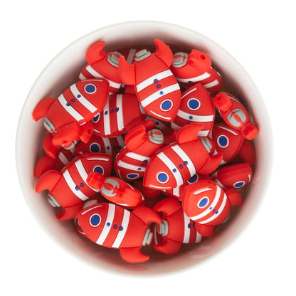 Silicone Focal Beads Rockets Red from Cara & Co Craft Supply