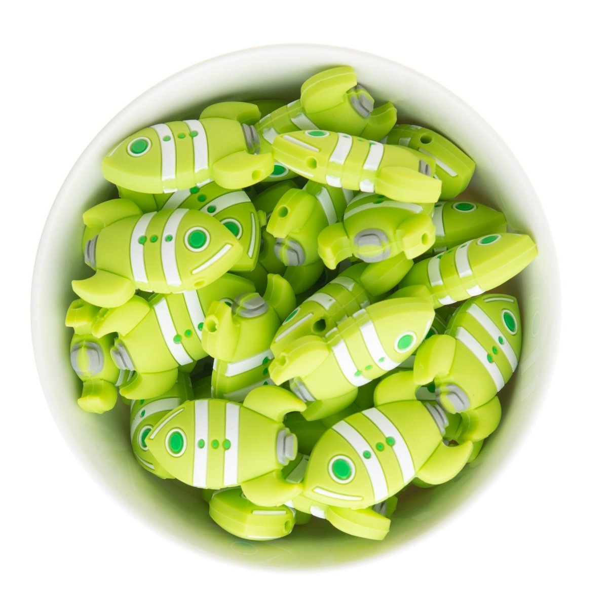 Silicone Focal Beads Rockets Summer Lime from Cara & Co Craft Supply