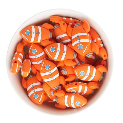 Silicone Focal Beads Rockets Tangerine Orange from Cara & Co Craft Supply