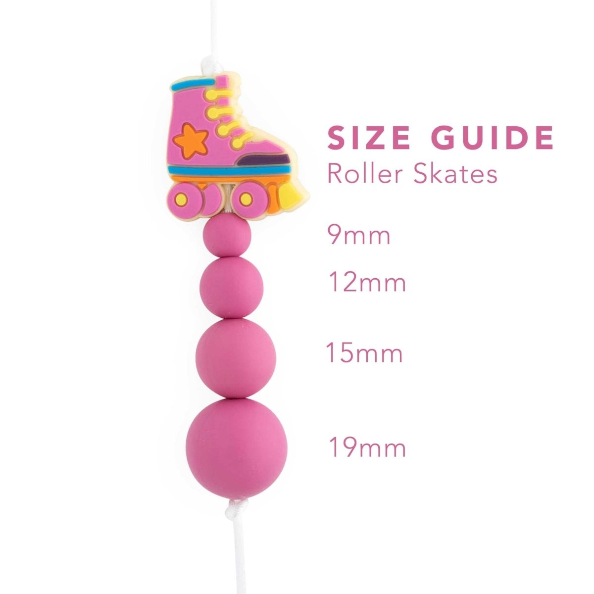 Silicone Focal Beads Roller Skates Chateau Rose from Cara & Co Craft Supply