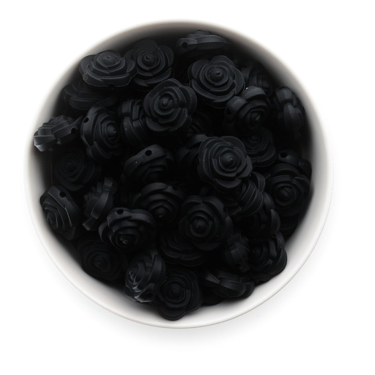 Silicone Focal Beads Roses Black from Cara & Co Craft Supply
