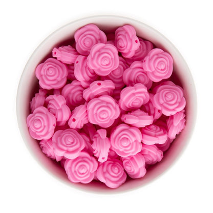 Silicone Focal Beads Roses Cotton Candy Pink from Cara & Co Craft Supply