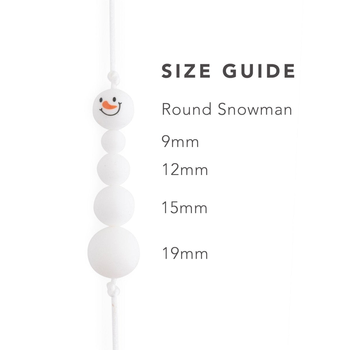 Silicone Focal Beads Round Snowman Snowman Body from Cara & Co Craft Supply