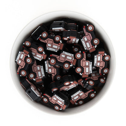 Silicone Focal Beads Rugged SUV Burgundy Rose from Cara & Co Craft Supply