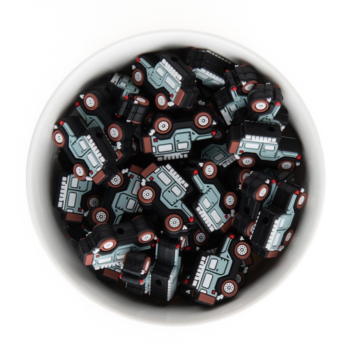 Silicone Focal Beads Rugged SUV Dusky Blue from Cara & Co Craft Supply