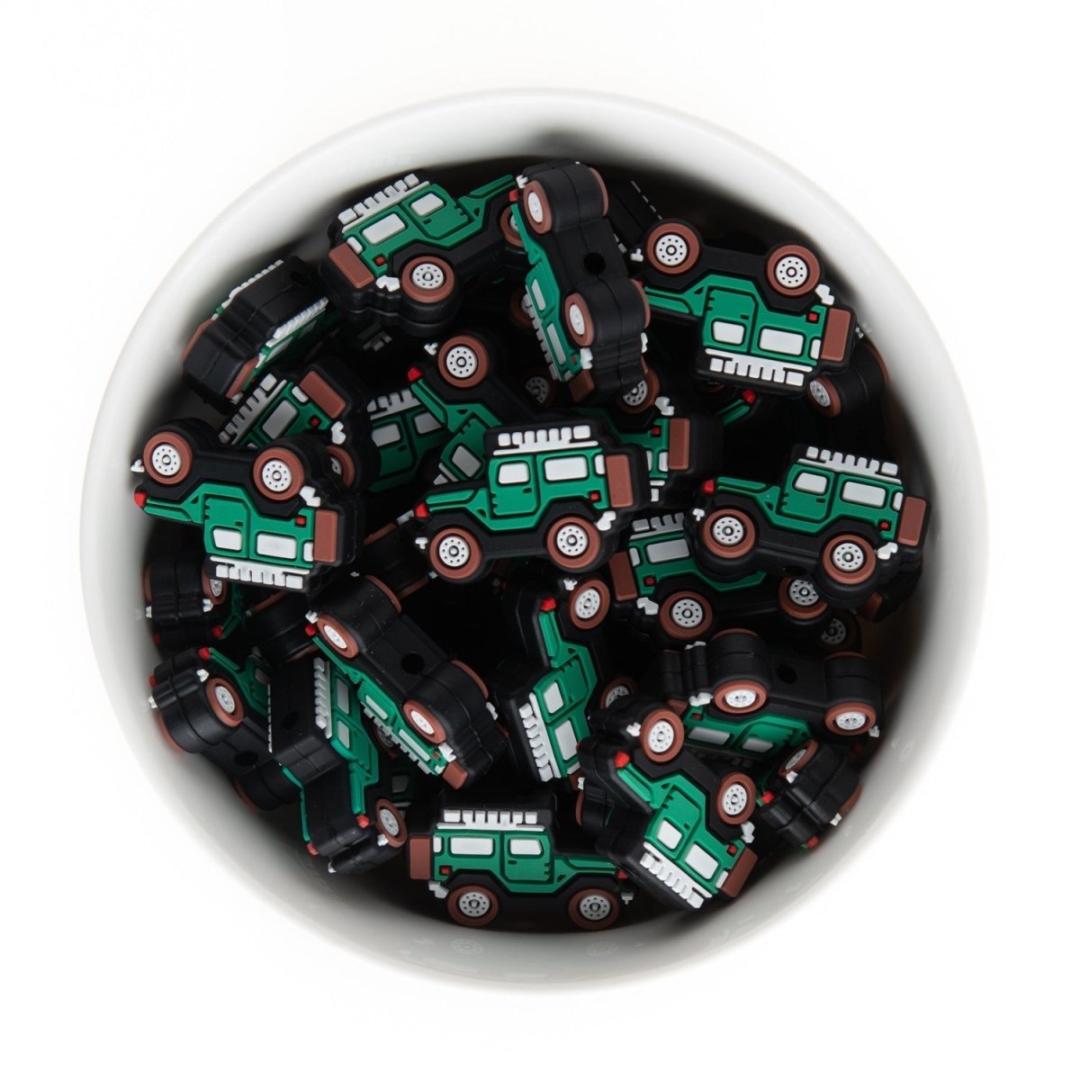 Silicone Focal Beads Rugged SUV Emerald Green from Cara & Co Craft Supply