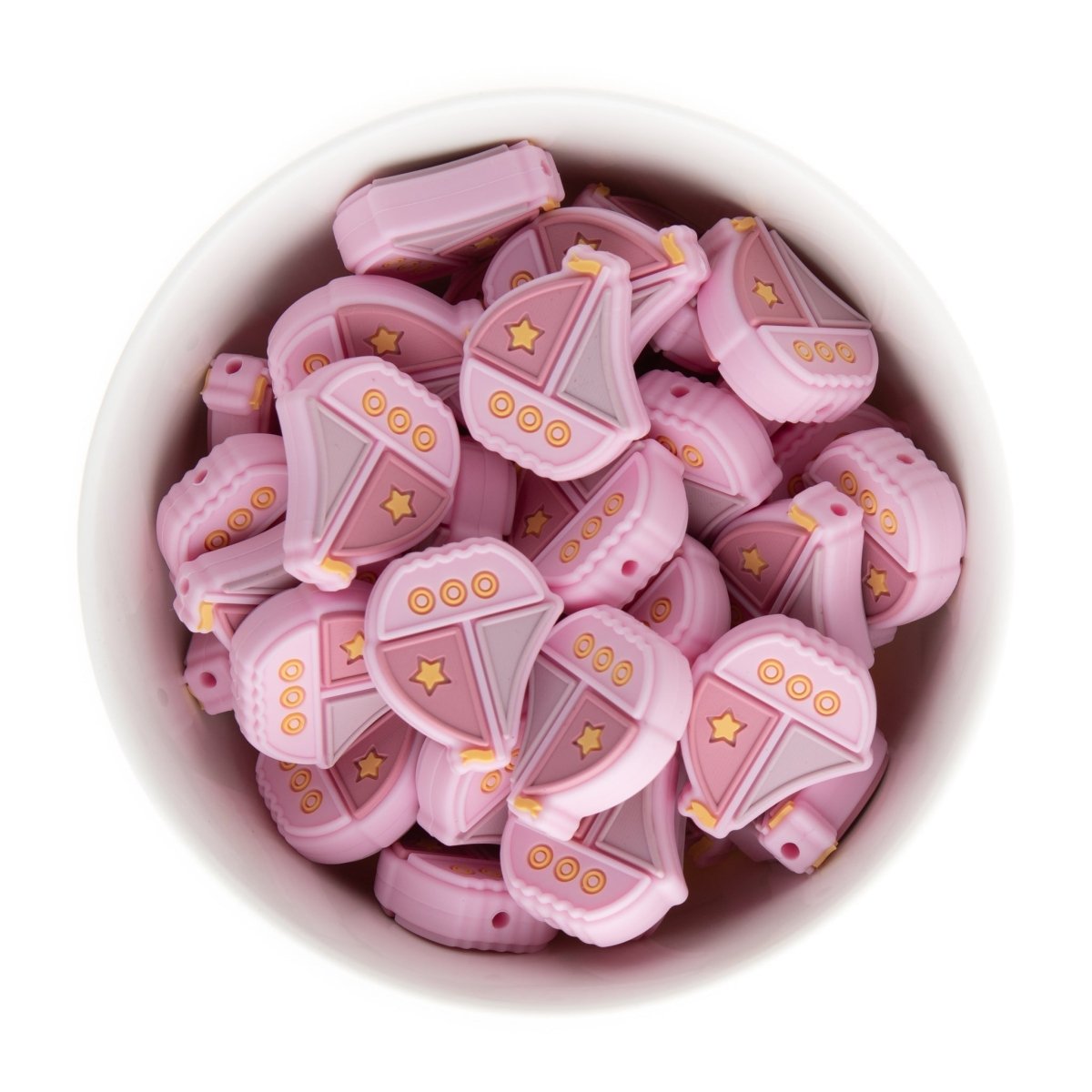 Silicone Focal Beads Sailboats Light Pink from Cara & Co Craft Supply