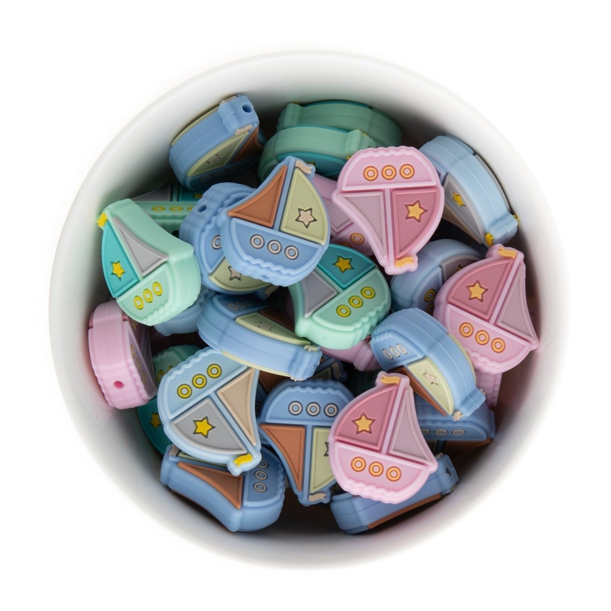 Silicone Focal Beads Sailboats Light Pink from Cara & Co Craft Supply