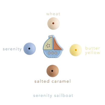 Silicone Focal Beads Sailboats Serenity from Cara & Co Craft Supply