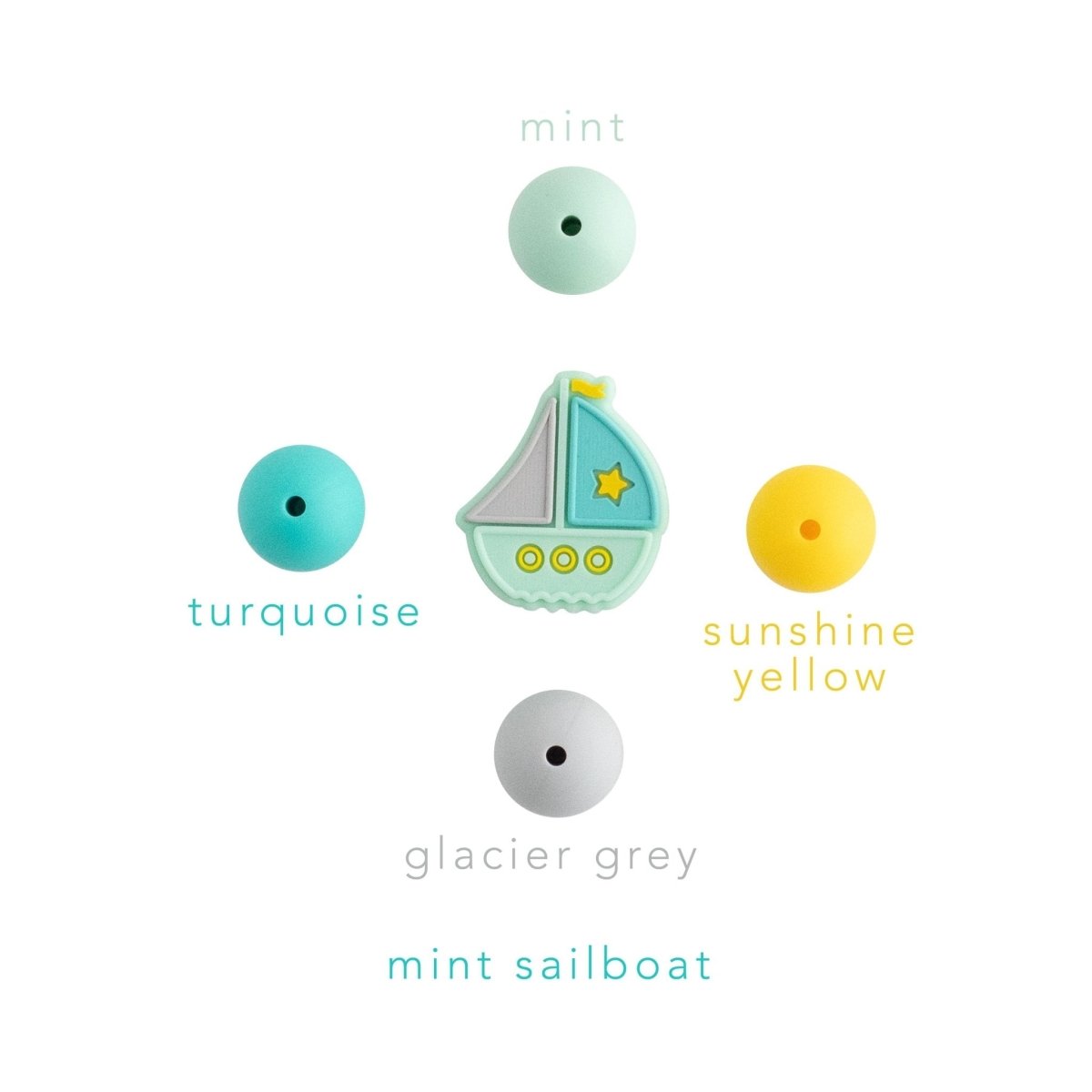 Silicone Focal Beads Sailboats Serenity from Cara & Co Craft Supply