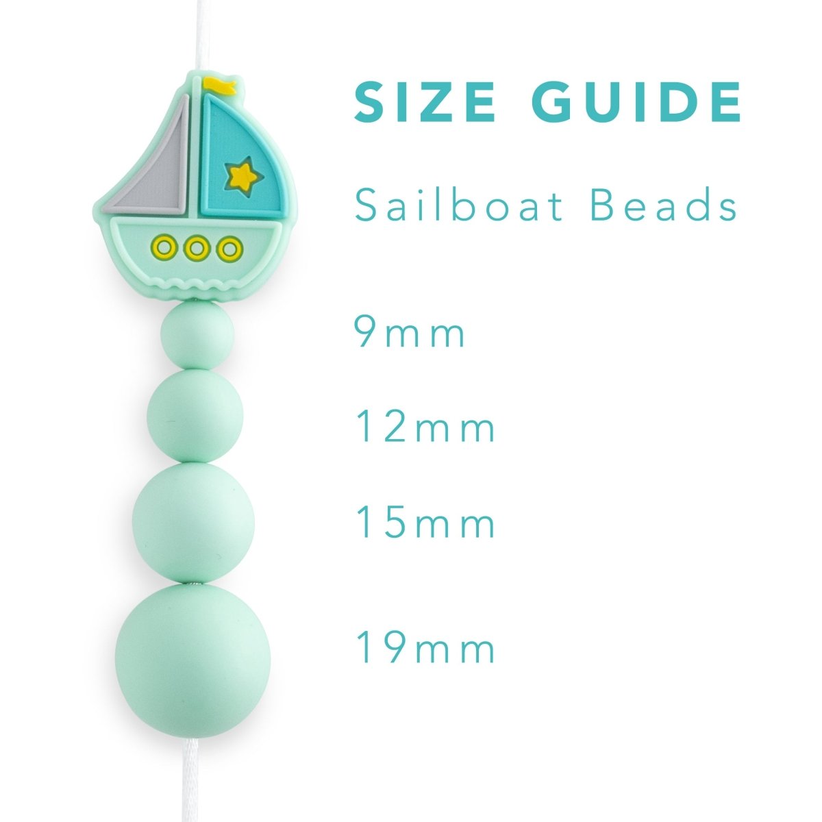 Silicone Focal Beads Sailboats Serenity from Cara & Co Craft Supply