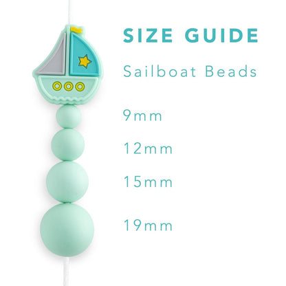 Silicone Focal Beads Sailboats Serenity from Cara & Co Craft Supply