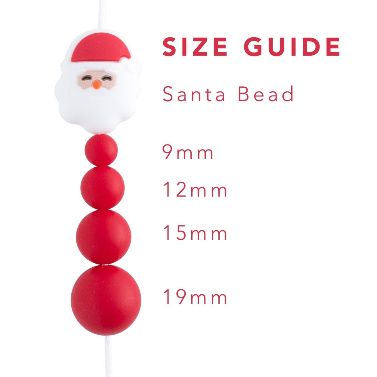 Silicone Focal Beads Santa from Cara & Co Craft Supply