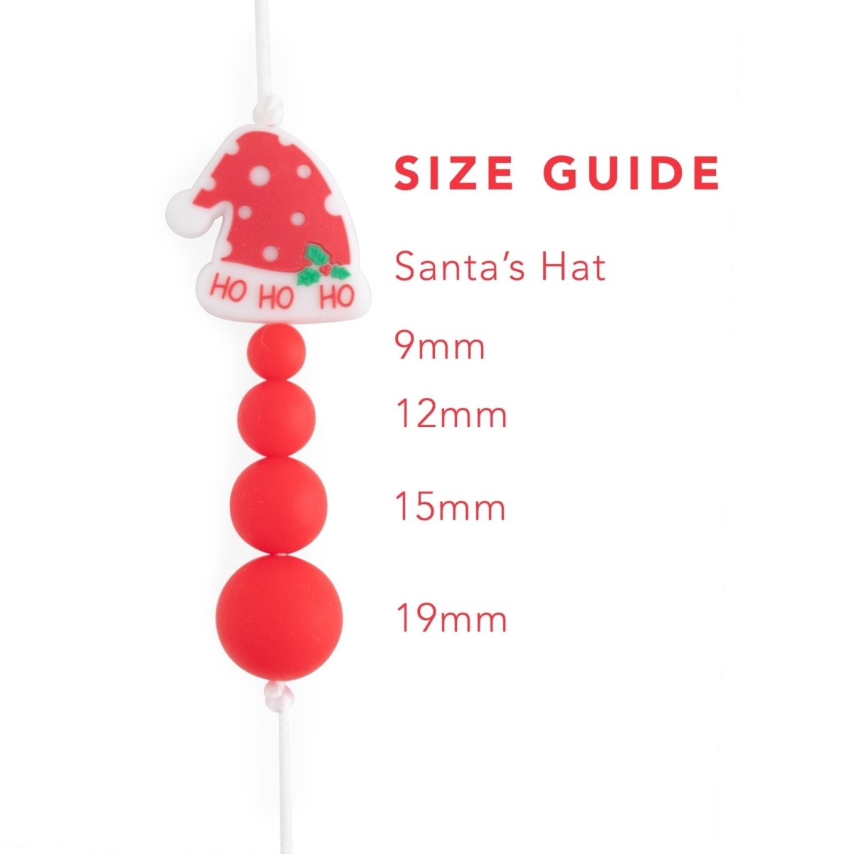 Silicone Focal Beads Santa's Hat from Cara & Co Craft Supply