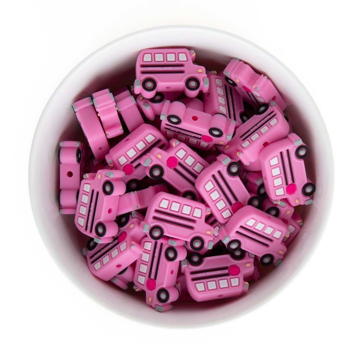 Silicone Focal Beads School Bus Cotton Candy Pink *NEW* from Cara & Co Craft Supply