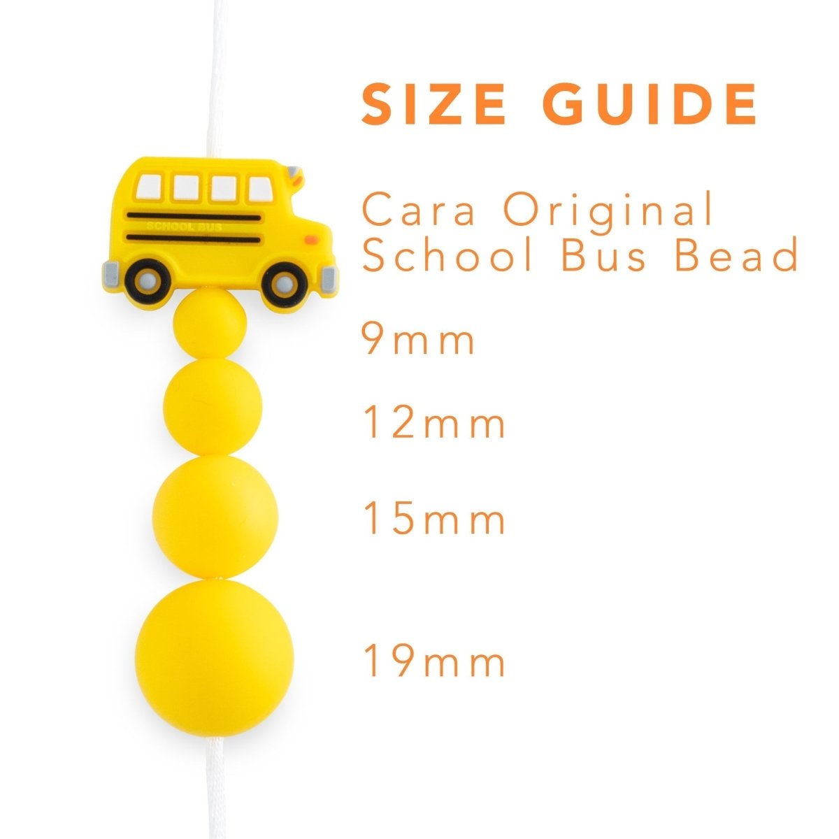 Silicone Focal Beads School Bus Sunshine Yellow from Cara & Co Craft Supply