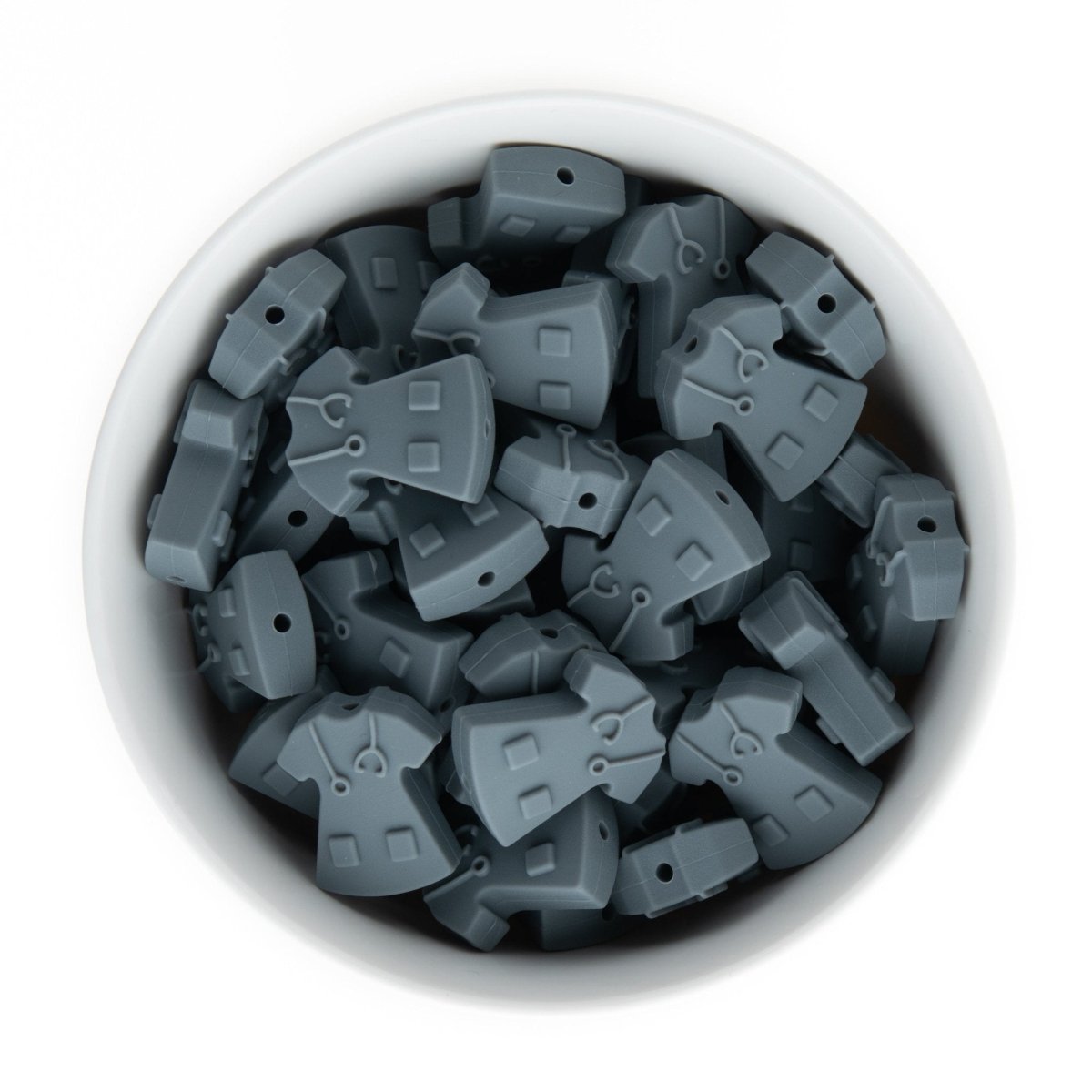 Silicone Focal Beads Scrub Tops Grey from Cara & Co Craft Supply