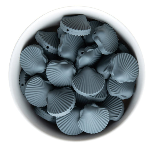 Silicone Focal Beads Shells Grey from Cara & Co Craft Supply