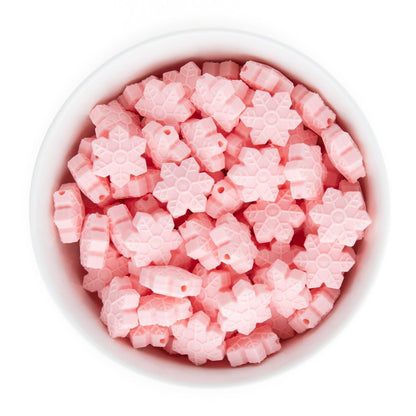 Silicone Focal Beads Snowflakes Soft Pink from Cara & Co Craft Supply