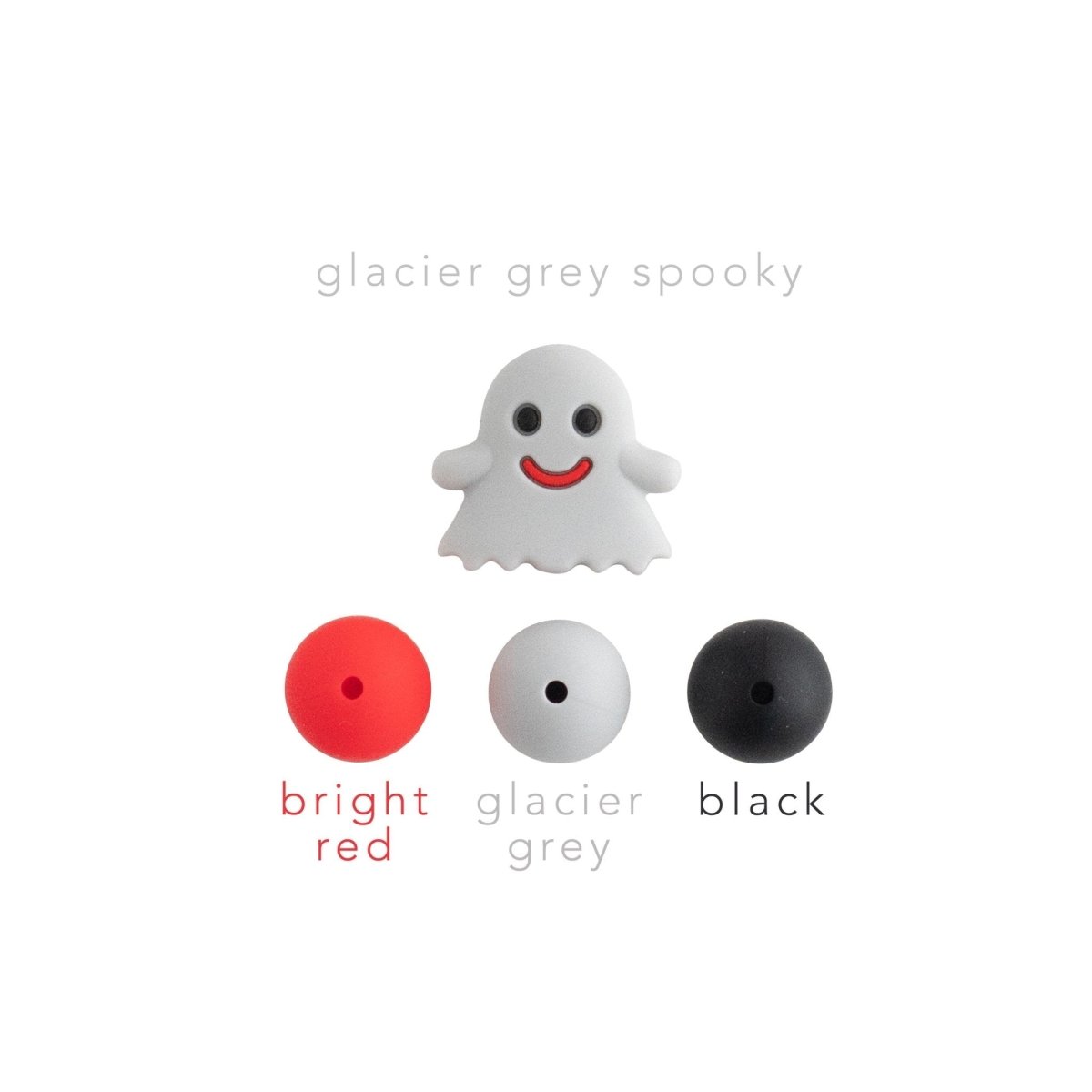 Silicone Focal Beads Spooky White from Cara & Co Craft Supply