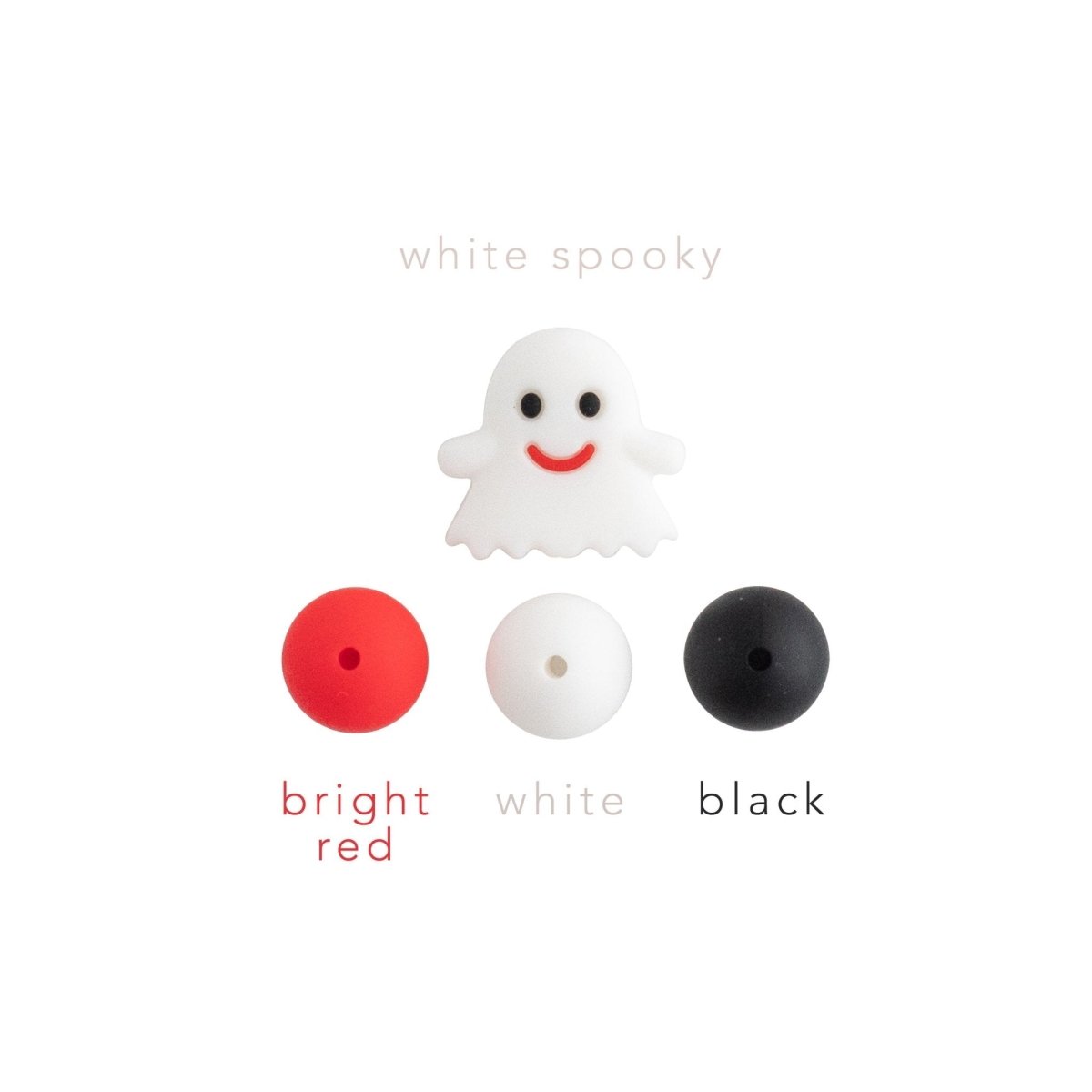 Silicone Focal Beads Spooky White from Cara & Co Craft Supply