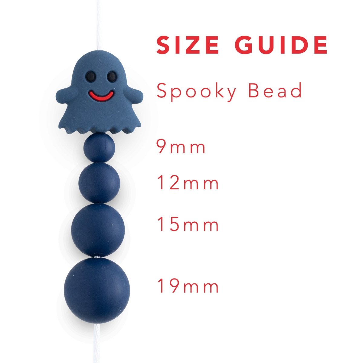 Silicone Focal Beads Spooky White from Cara & Co Craft Supply