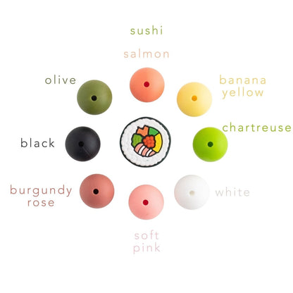 Silicone Focal Beads Sushi from Cara & Co Craft Supply