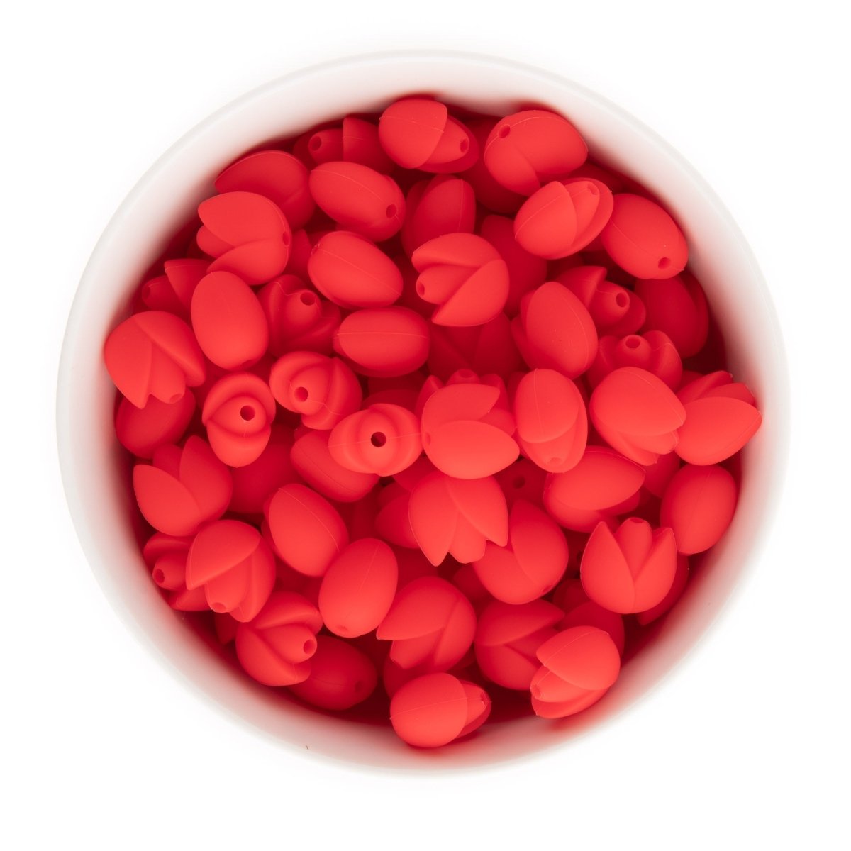 Silicone Focal Beads Tulips Bright Red from Cara & Co Craft Supply