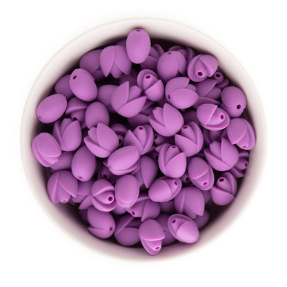 Silicone Focal Beads Tulips Lavender from Cara & Co Craft Supply
