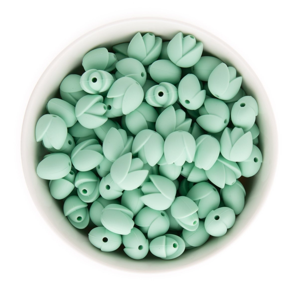 Silicone Focal Beads Tulips Mint from Cara & Co Craft Supply