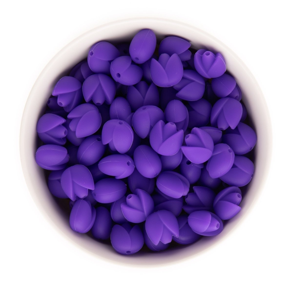 Silicone Focal Beads Tulips Perennial Purple from Cara & Co Craft Supply