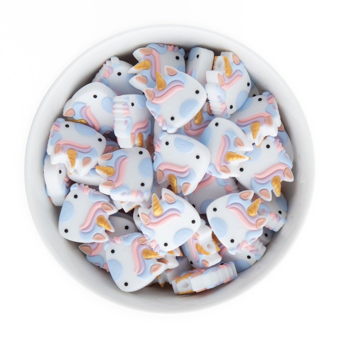 Silicone Focal Beads Unicorns Pastel Blue from Cara & Co Craft Supply