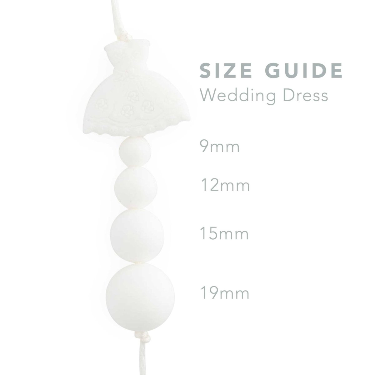 Silicone Focal Beads Wedding Dress White from Cara & Co Craft Supply