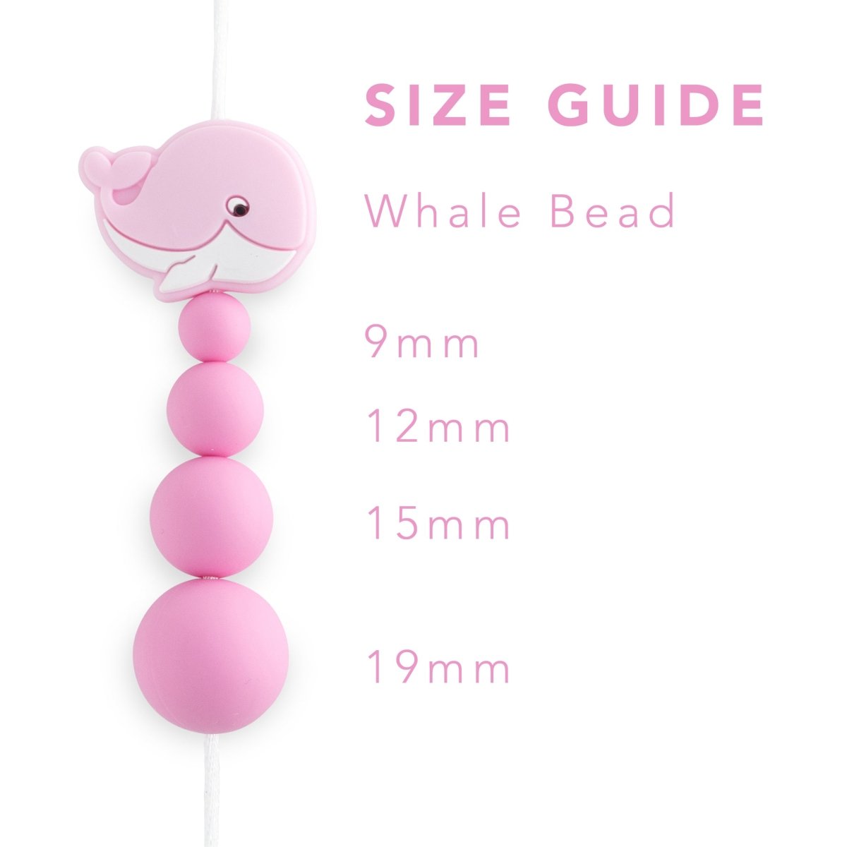 Silicone Focal Beads Whales Light Pink from Cara & Co Craft Supply