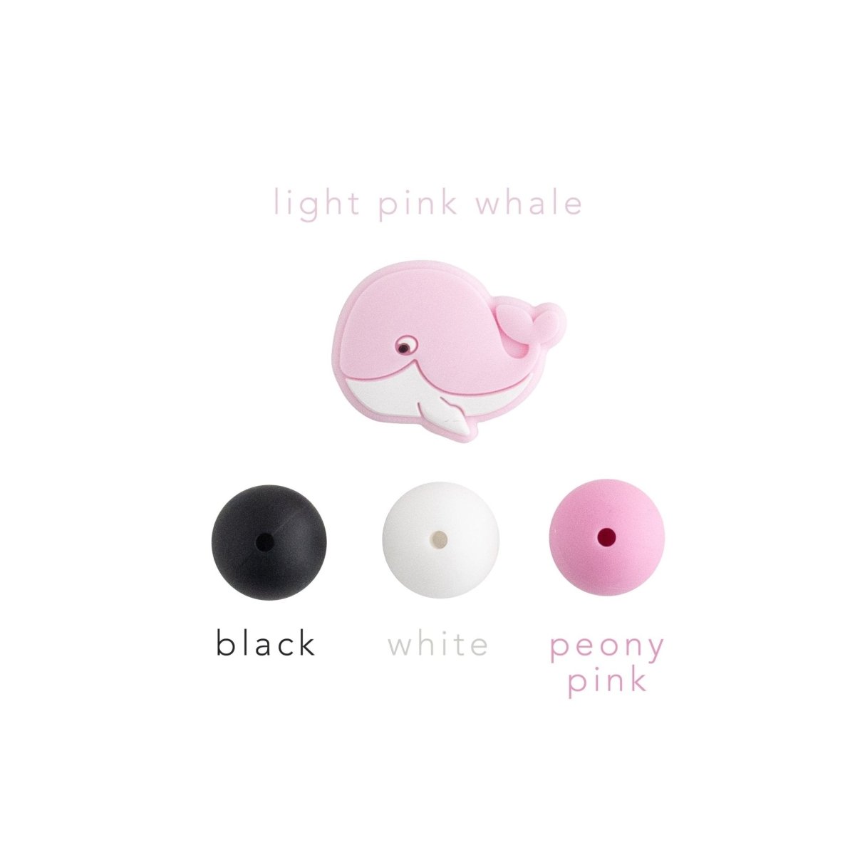 Silicone Focal Beads Whales Light Pink from Cara & Co Craft Supply