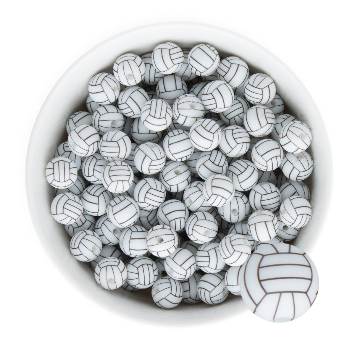 Silicone Print Beads Sports 12mm from Cara & Co Craft Supply