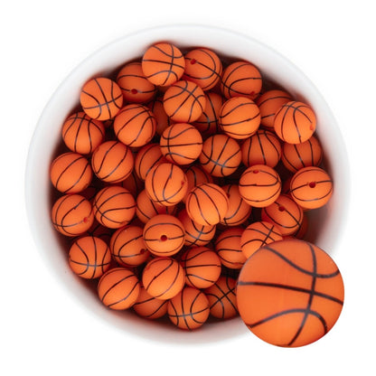 Silicone Print Beads Sports 15mm from Cara & Co Craft Supply