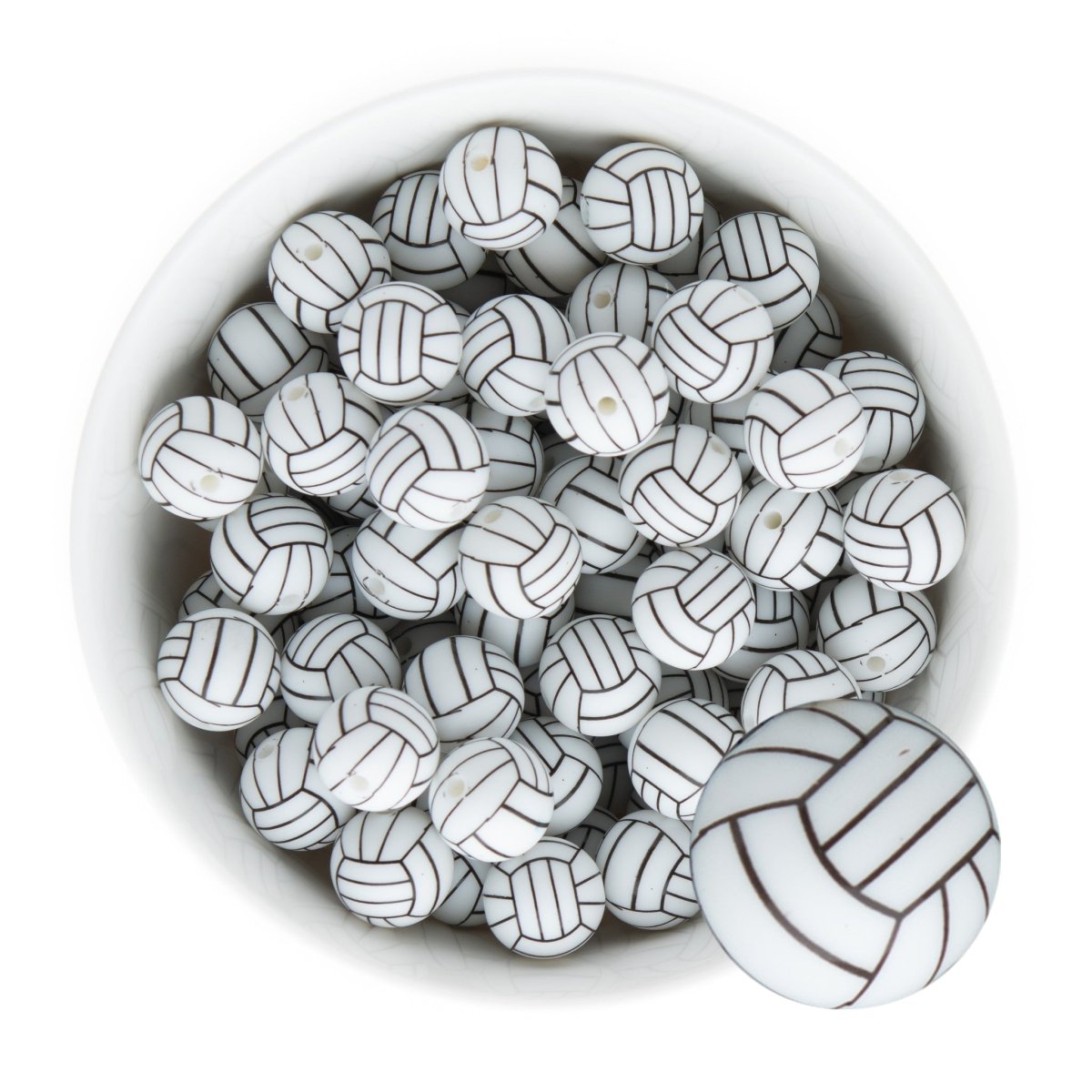 Silicone Print Beads Sports 15mm from Cara & Co Craft Supply