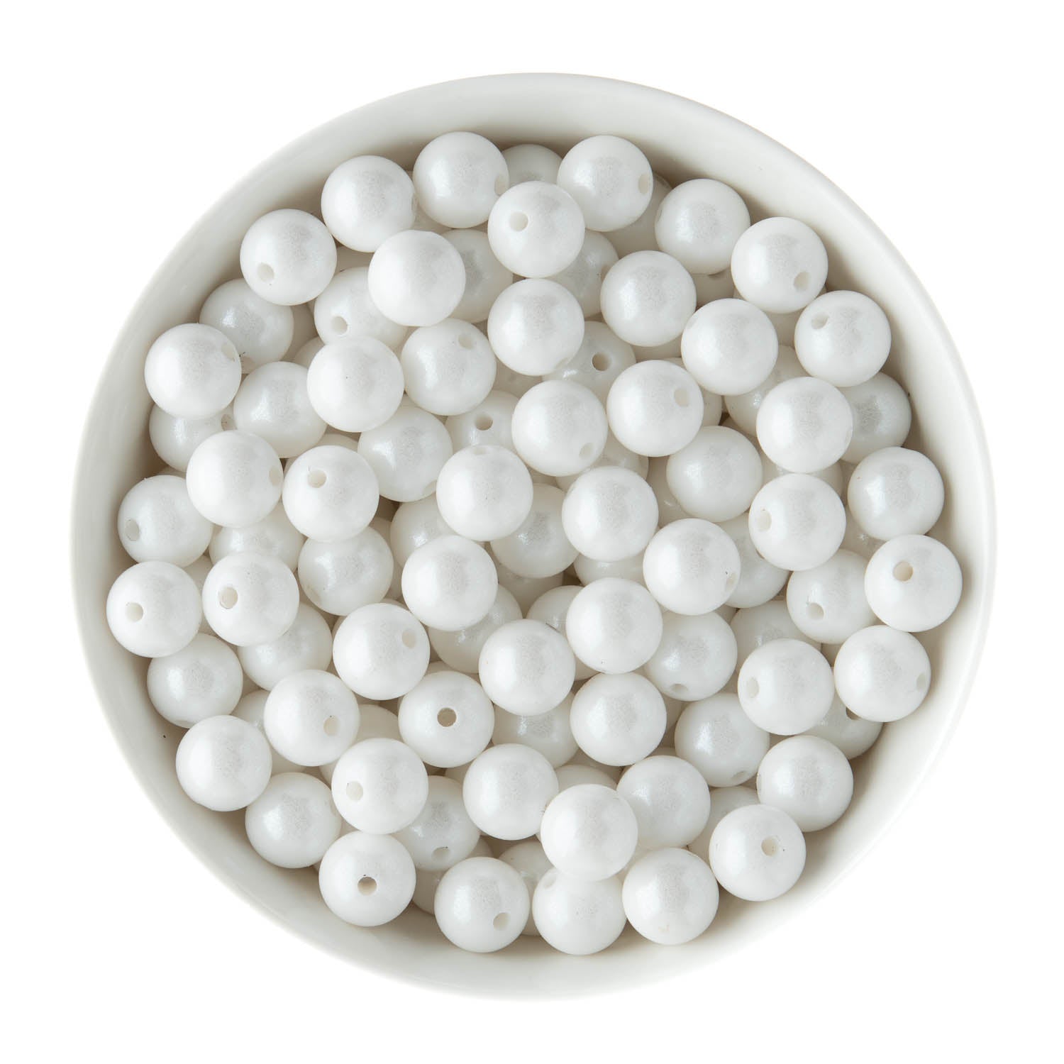 Silicone Round Beads 12mm Opal White from Cara & Co Craft Supply