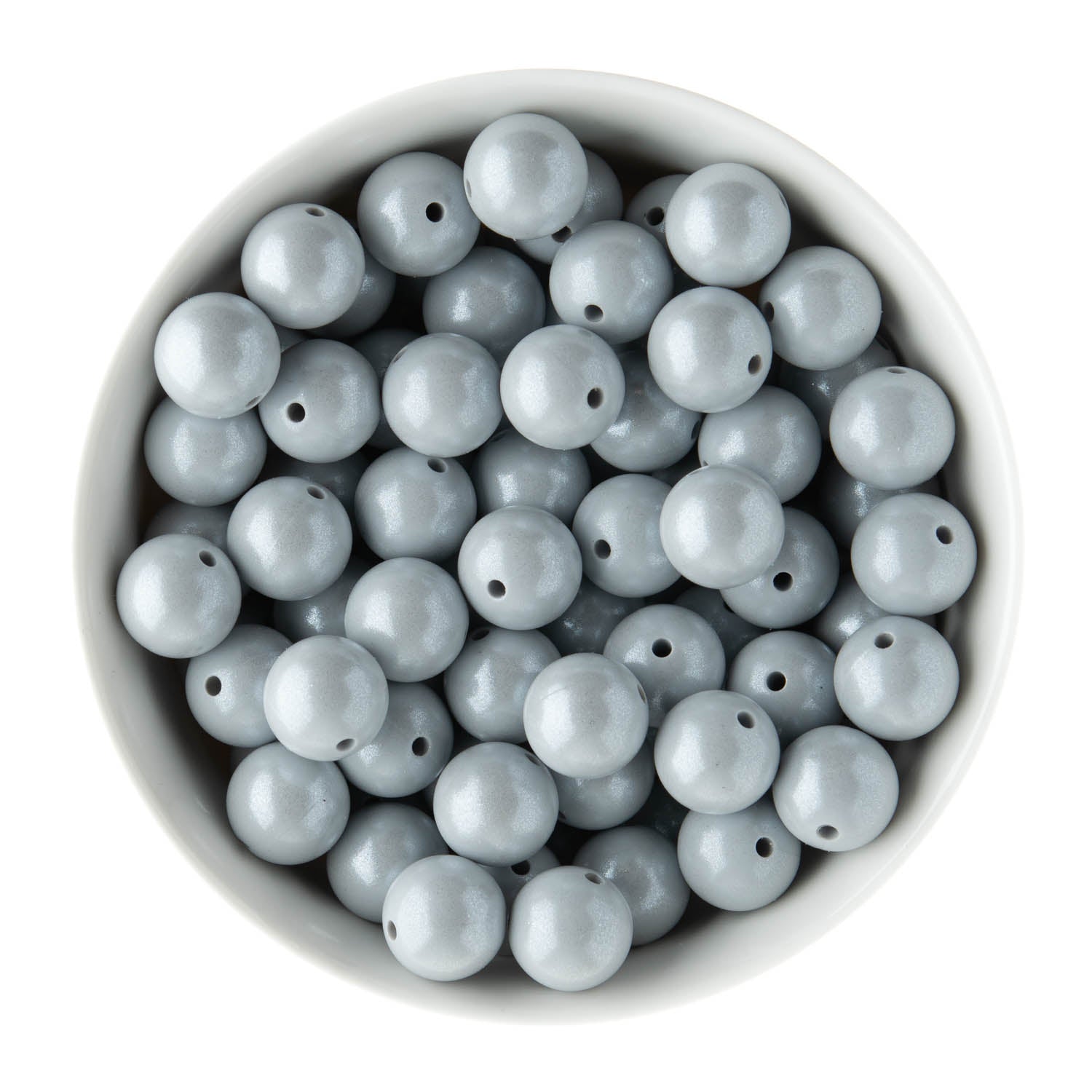 Silicone Round Beads 15mm Opal Glacier Grey from Cara & Co Craft Supply