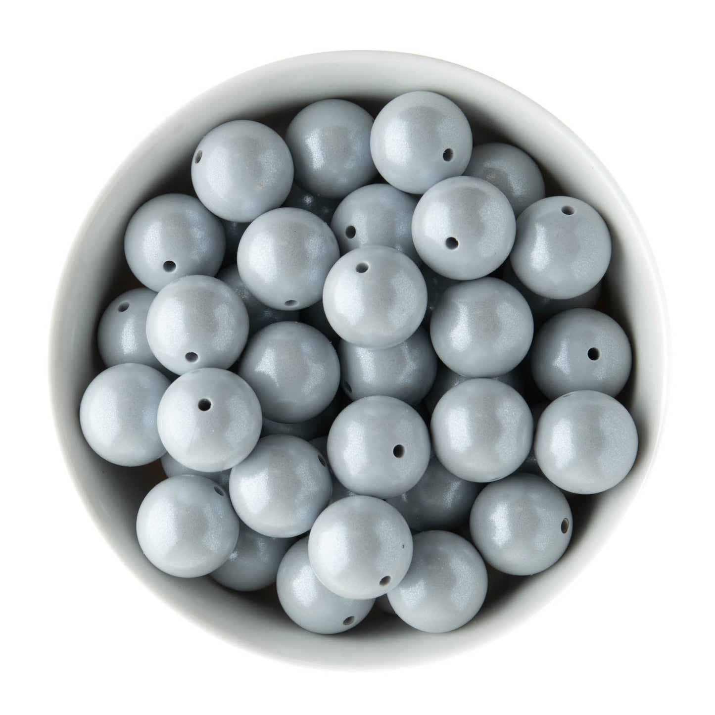Silicone Round Beads 19mm Opal Glacier Grey from Cara & Co Craft Supply
