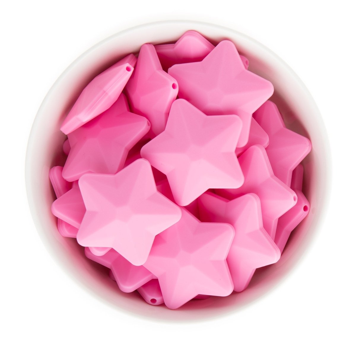 Silicone Shape Beads Faceted Stars Cotton Candy Pink from Cara & Co Craft Supply