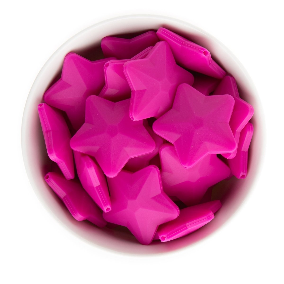 Silicone Shape Beads Faceted Stars Fuchsia from Cara & Co Craft Supply