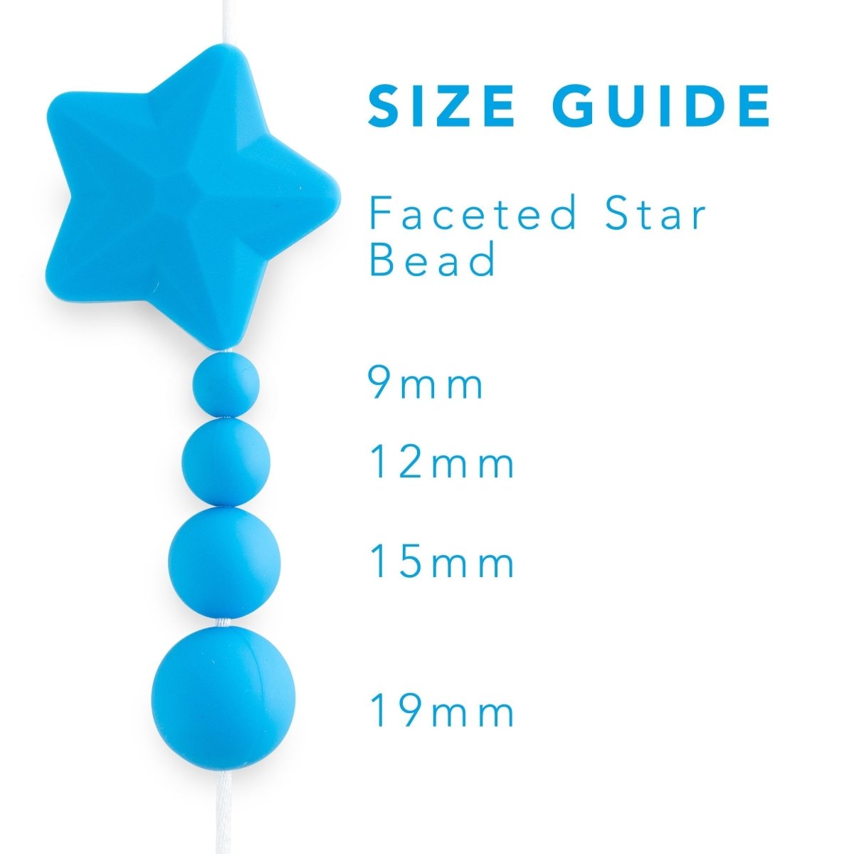 Silicone Shape Beads Faceted Stars White from Cara & Co Craft Supply