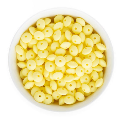 Silicone Shape Beads Saucers Butter Yellow from Cara & Co Craft Supply