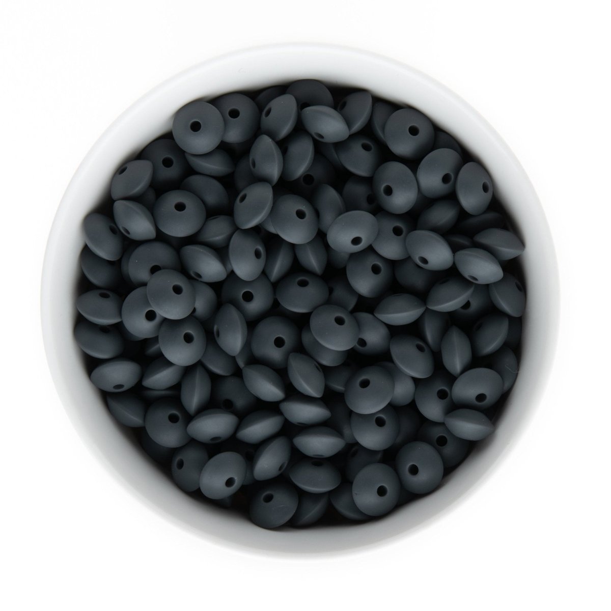 Silicone Shape Beads Saucers Charcoal Grey from Cara & Co Craft Supply