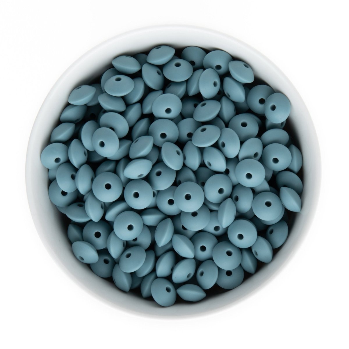 Silicone Shape Beads Saucers Dusky Blue from Cara & Co Craft Supply