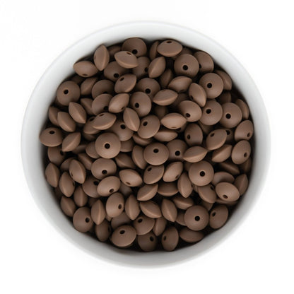 Silicone Shape Beads Saucers Earth Brown from Cara & Co Craft Supply